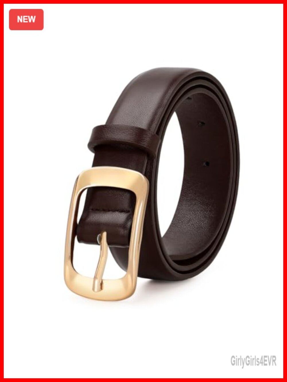 Faux Leather Belt for Women - Gold & Silver Buckles, Waist Belts for Jeans &